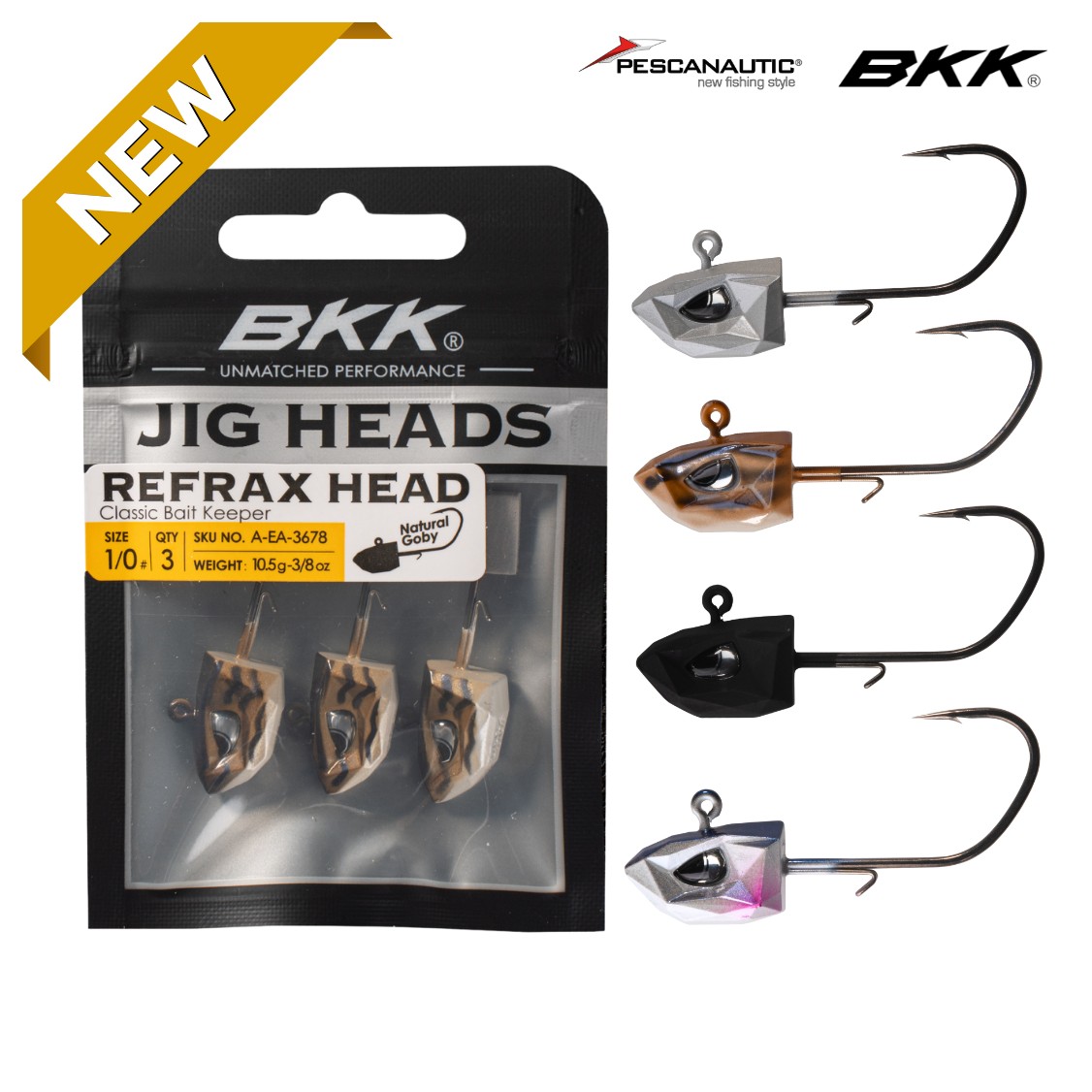 Refrax Jig Natural Goby   3,5gr,1/8oz - 1/0#  (x3)