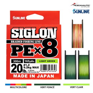 SIGLON BRAID PE  8X Vert Clair - 300m - PE 3.0 - 50 LB (0,296 mm)
