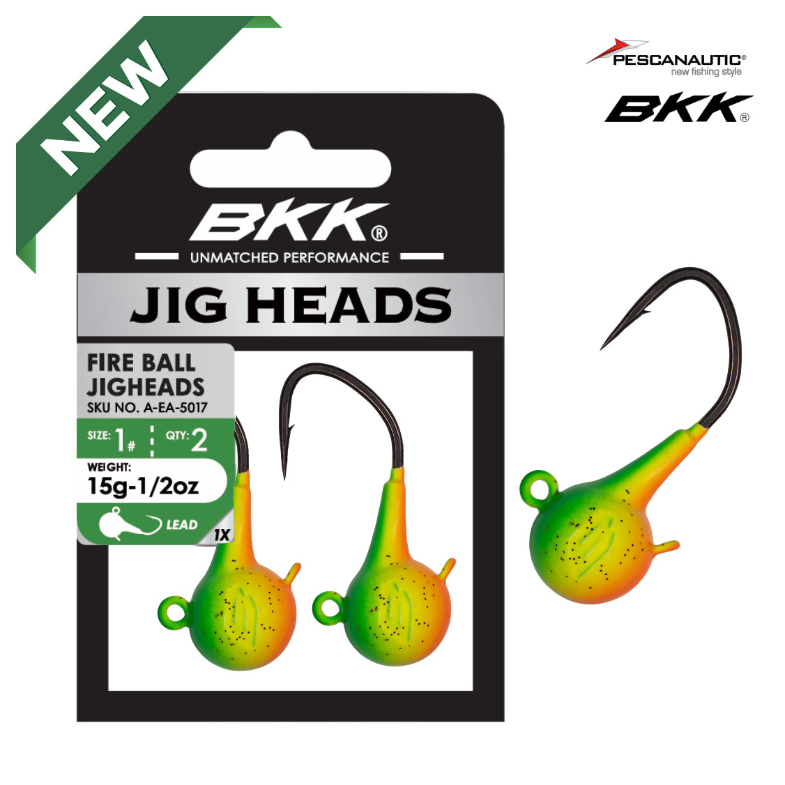 Fireball Jighead-Fire Tiger 15g - 1#